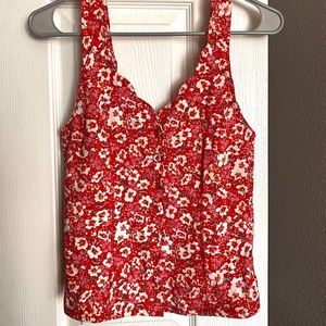 UO Kimchi Blue Scallop Edge Floral Tank